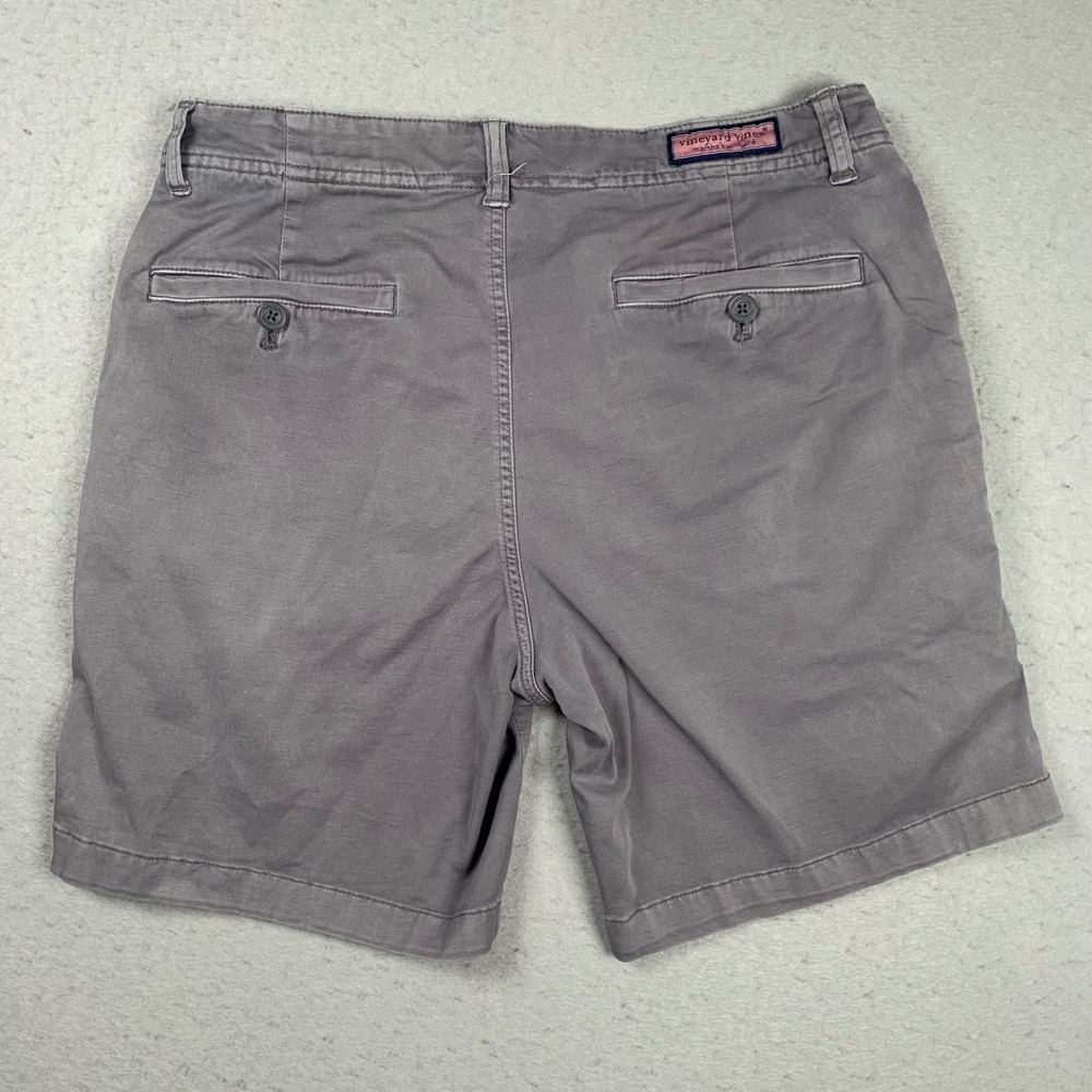 Vineyard Vines Island Short Mens 30 Gray Stretch Chino Flat Front Summer - Picture 2 of 11